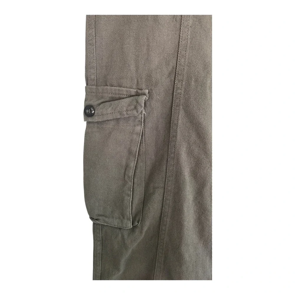 NWT Boutique Gray Cargo Pants Women's Large Paperbag Tie Waist Utility Pockets‎